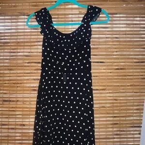Zara black and white polka dot mini dress